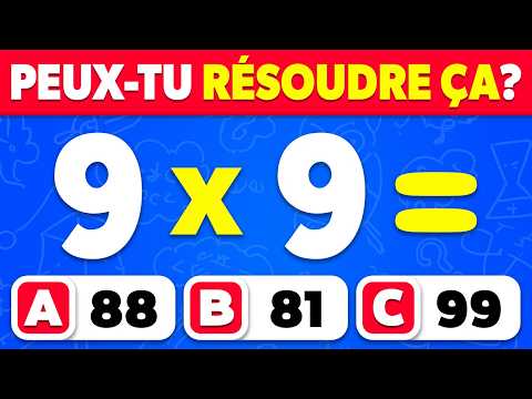 Peux-tu réussir ce quiz de CALCUL MENTAL ? ➗🧠✖️ | FACILE à IMPOSSIBLE | Quiz de Mathématiques