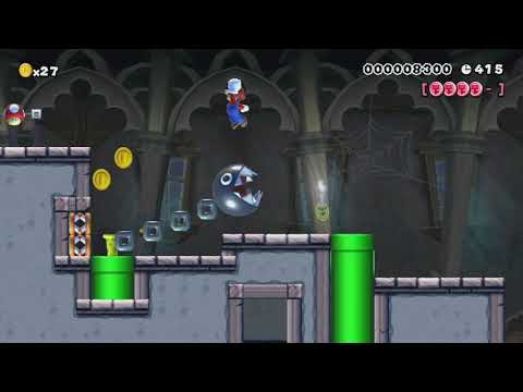 Chomps Ghost House ワンワンたちのオバケ屋敷 by つきこ - Super Mario Maker - No Commentary 1bo