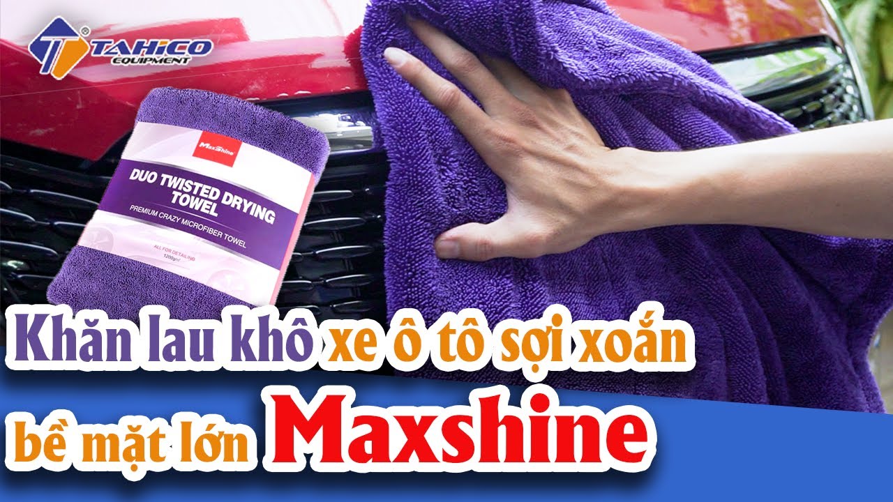 Khăn lau khô xe ô tô sợi xoắn bề mặt lớn 1196090P Maxshine 13
