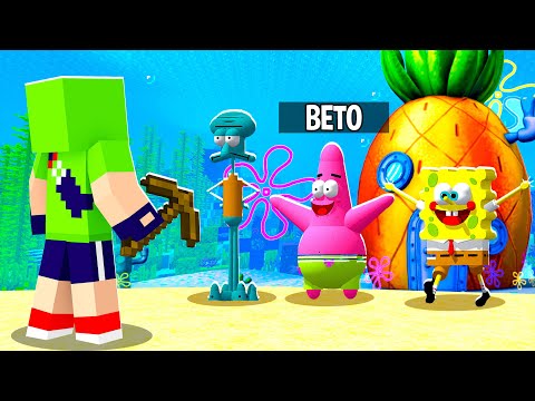 ENCONTRE O BOB ESPONJA FALSO NO ESCONDE-ESCONDE DO MINECRAFT!!