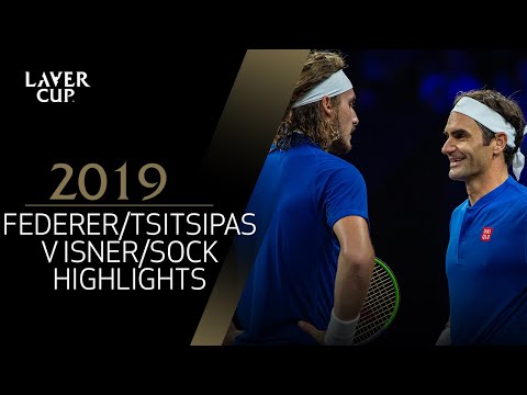 Federer / Tsitsipas  v  Isner / Sock Match Highlights | Laver Cup 2019