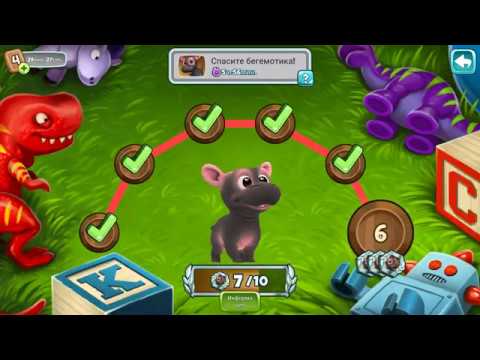 Animal Cove Save Hippo level 1 - 6 Solve Puzzles & Customize your Island HD
