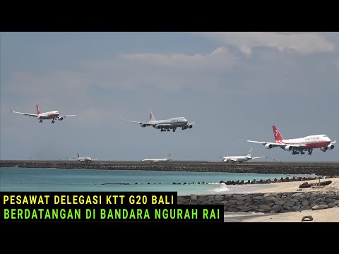 ISTIMEWA !!! Pesawat Delegasi KTT G20 Bali Indonesia Berdatangan, Landing di Bandara Ngurah Rai 2022