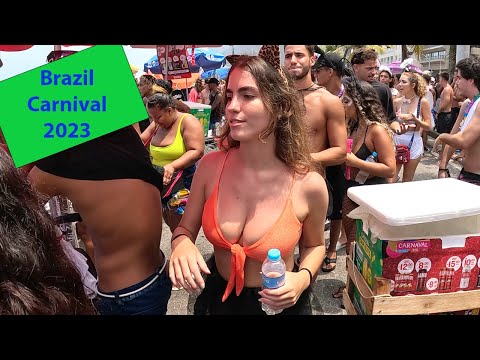 Brazil Girls Want Kisses in Leblon Beach Carnival 🇧🇷