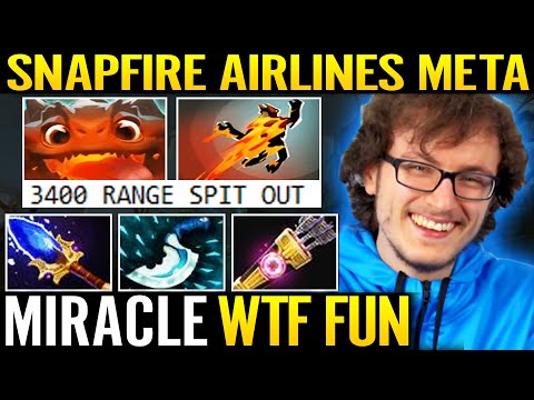 🔥  MIRACLE [Snapfire MID] Airlines META 3400 Range Spit Out 16m Aghanim's Fun Build 7.29 Dota 2 Pro