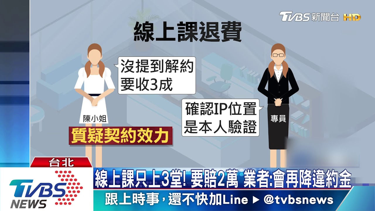 線上課只上3堂!要賠2萬 業者:會再降違約金