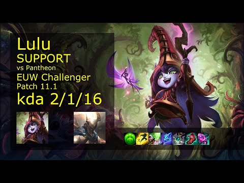 Lulu Support & Vayne vs Pantheon & Kai'Sa - EUW Challenger 2/1/16 Patch 11.1 Gameplay