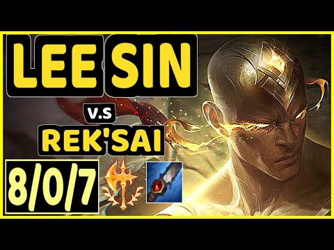 WARDEN (LEE SIN) vs REK'SAI - 8/0/7 KDA JUNGLE GAMEPLAY - EUW Ranked GRANDMASTER