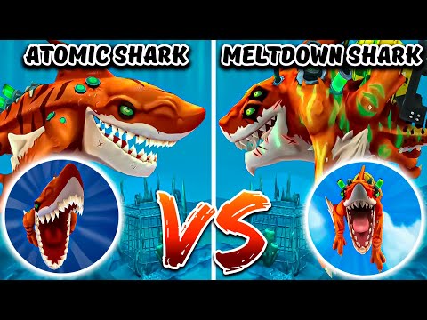 MUTATION SHARKS! 🦈 ATOMIC SHARK VS MELTDOWN SHARK | Hungry Shark World VS Hungry Shark Evolution