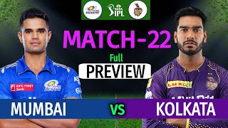 IPL 2023 Match 22 | Mumbai vs Kolkata Match Playing 11 | MI VS KKR Match Line-up 2023 IPL