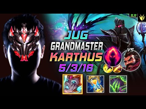 GrandMaster Karthus Jungle vs Graves - 천상계 장인 정글 카서스 템트리 룬 리안드리 수확 カーサス Картус 死亡颂唱者 - LOL KR 11.11