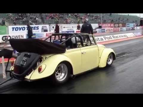 8.20 @ 167mph VW European Record Richie Webb VW Cabrio Turbo Beetle Festival of Power 20/04/2014