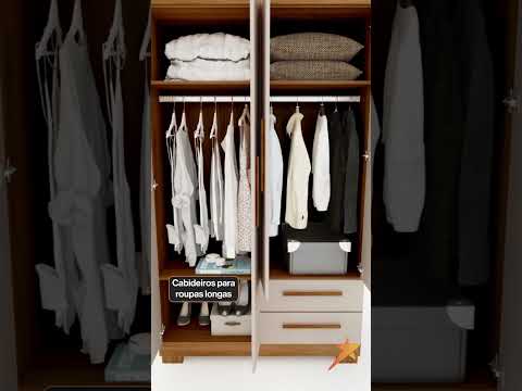 Guarda Roupas Solteiro Malta Branco Flex Notável - Esplanada Moveis.