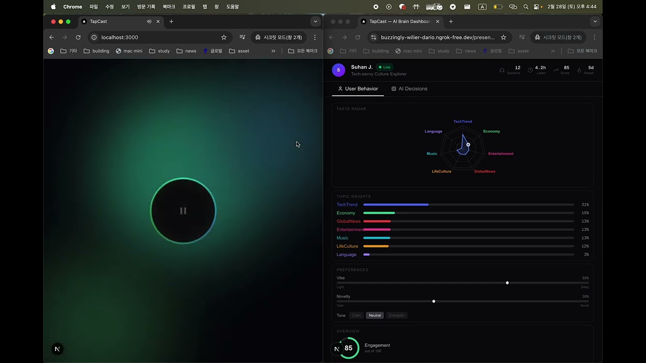 TapCast project preview