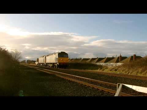 Prestatyn 13.2.2015 - DRS 57002 & 57008 on Valley Flasks - two tone