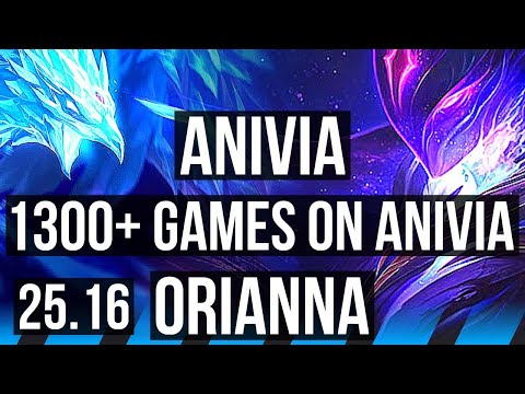 ANIVIA vs ORIANNA (MID) | 14/2/13, 1300+ games, Dominating | KR Master | 25.16