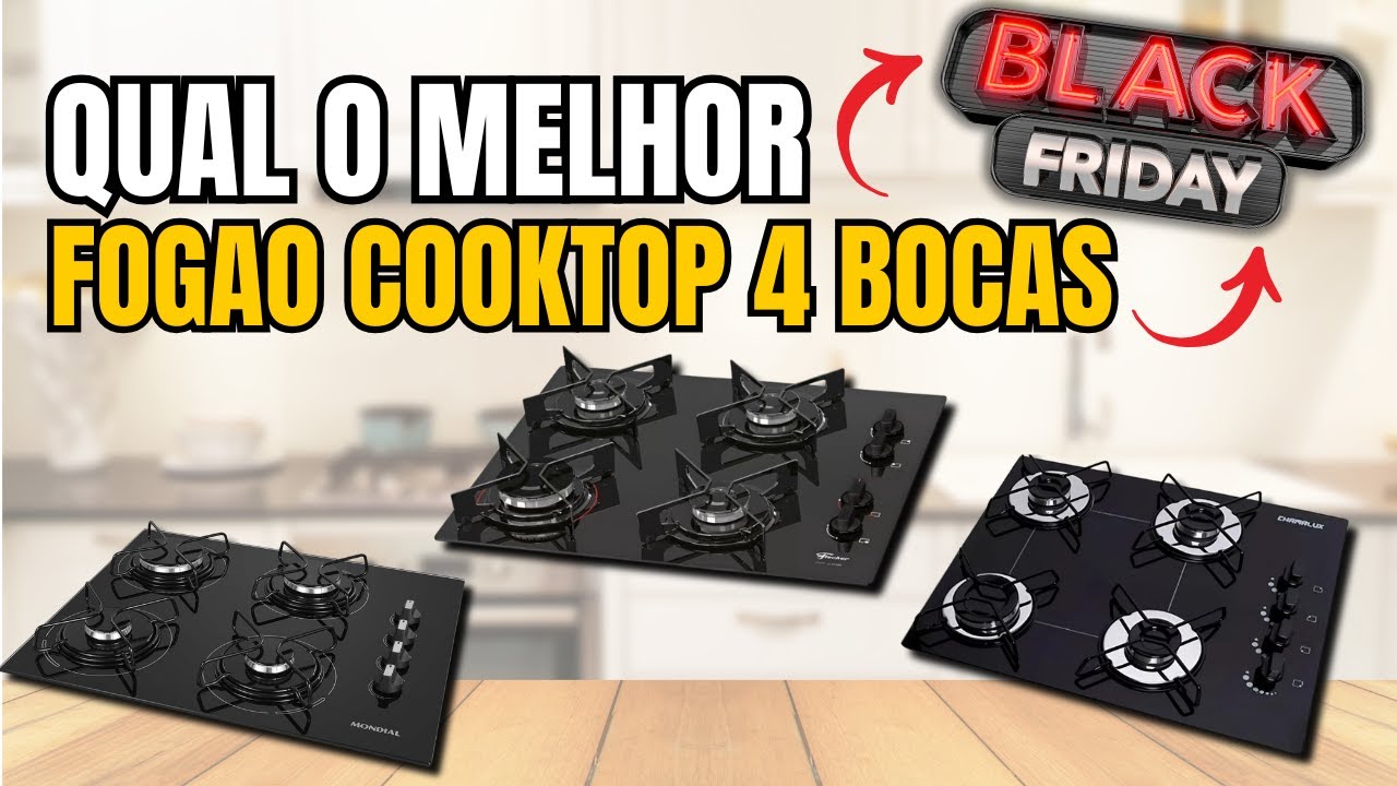 Qual melhor fogão cooktop 4 bocas de 2024? Top 3 melhores cooktop a gás 4 bocas para comprar!