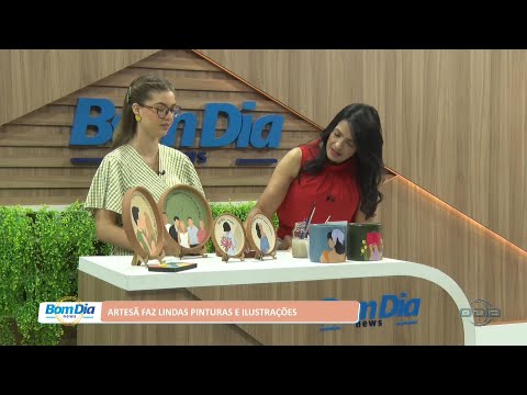 Shênia Barbosa, artesã, faz lindas pinturas e ilustrações no Bom Dia News 11 07 2022