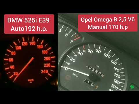 BMW 525i E39 vs. Opel Omega B 2.5 V6 0-100 km/h