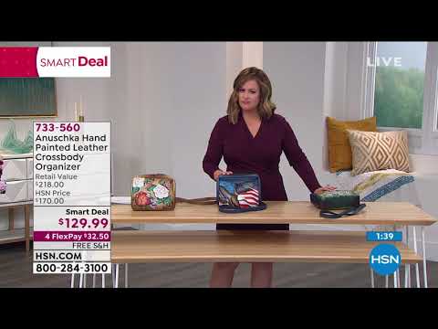 Anuschka Hand Painted Leather Crossbody Organizer