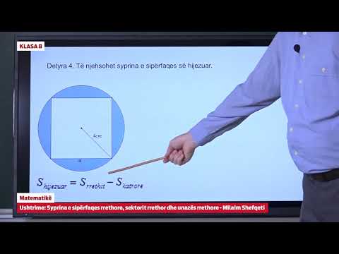 e Mesimi Klasa 8 - 8002 Matematikë - Ushtrime - Syprina e sipërfaqes rrethore, sektorit rrethor...