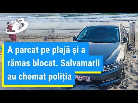 Un turist şi-a parcat maşina pe plaja din Saturn, printre şezlonguri