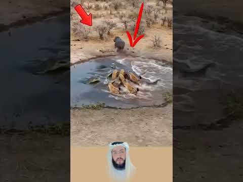 كانوا يظنونها فريسة سهلة لكن فرس النهر قلب الموازين في لحظة#الرحمن