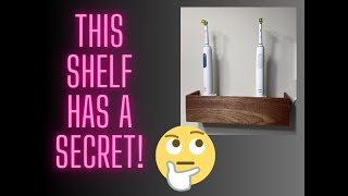Floating shelf electric toothbrush holder