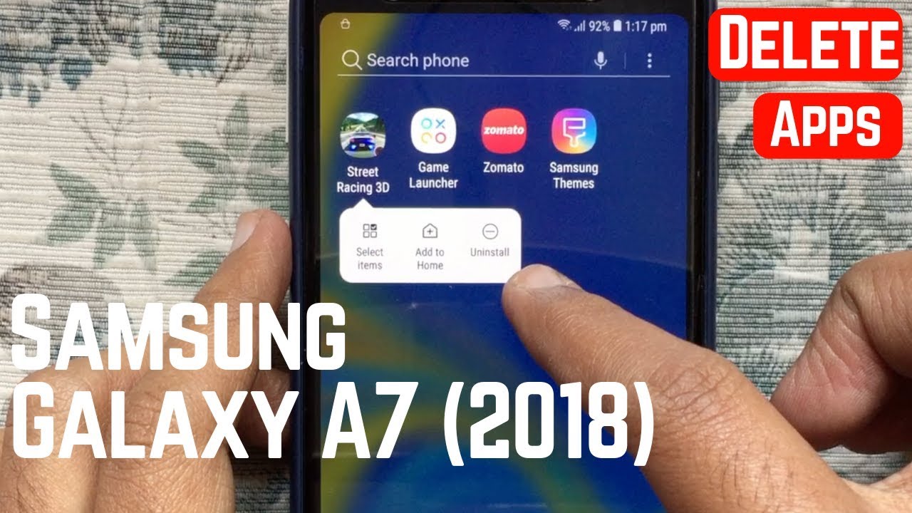 Samsung Galaxy A7 (2018): Uninstall, Delete, Removing Apps
