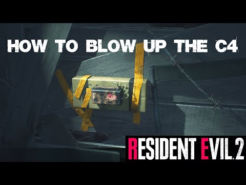 HOW TO BLOW UP THE C4 - DETONATE THE BOMB IN WEST STORAGE ROOM - Resident Evil 2