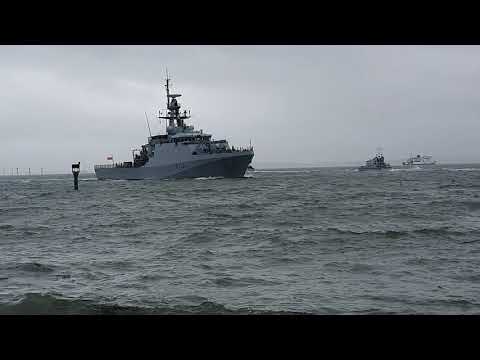 HMS Spey first entry into HMNB Portsmouth
