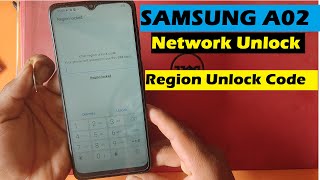 SAMSUNG A022 NETWORK UNLOCK // Samsung A02 Country Unlock || Enter Region Unlock Code All Samsung