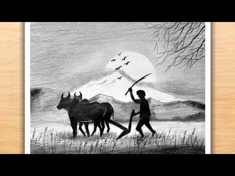 Farmer's Day Drawing Easy | Farmer's Day Poster | Kisan Diwas Special Drawing | Farmer Drawing