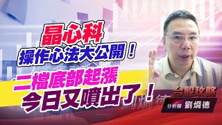 晶心科操作心法大公開！二檔底部起漲今日又噴出了！ (圖)