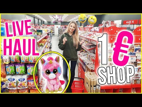 Ich darf NACHTS ALLEINE einen 1€-Shop LEER KAUFEN😱 LIVE HAUL | XLAETA
