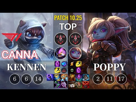 T1 Canna Kennen vs Poppy Top - KR Patch 10.25
