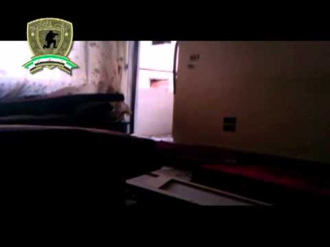 استهداف دبابة لقوات النظام قرب جامع عارفة في حي جوبر في مدينة دمشق بواسطة صاروخ لاو من قبل كتيبة الشهيد ياسين محناية