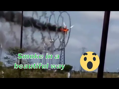 Wind turbine on fire after the brake fails