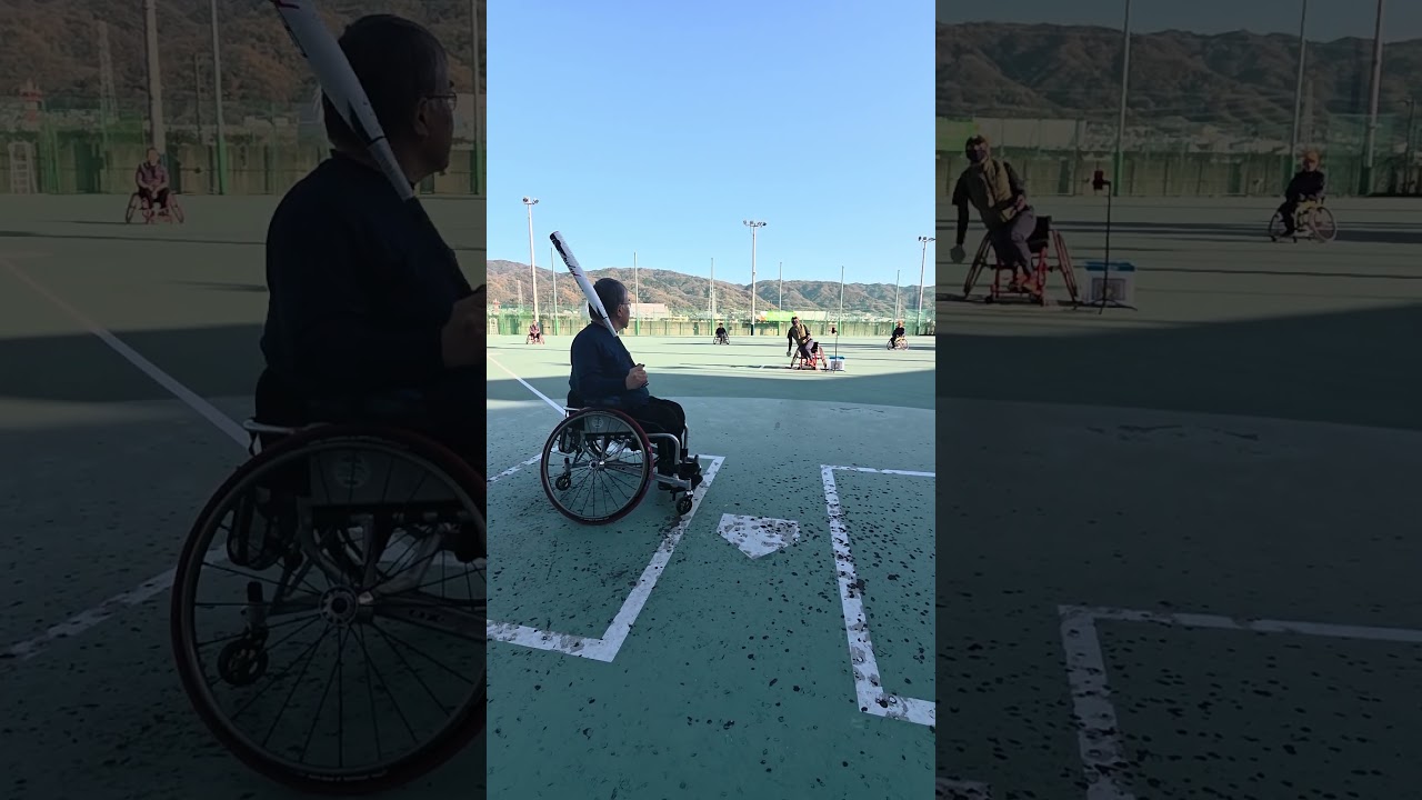 最年長プレーヤー！ #softball #野球 #baseballszn #車椅子ソフトボール #ヒット#ホームランバッター