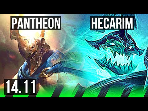 PANTHEON vs HECARIM (JGL) | Rank 1 Panth, 8/1/7, Rank 8, 600+ games | KR Challenger | 14.11