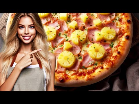 EASY Homemade Hawaiian Pizza Recipe (HOW to Make Pizza at Home with Pineapple and Ham)