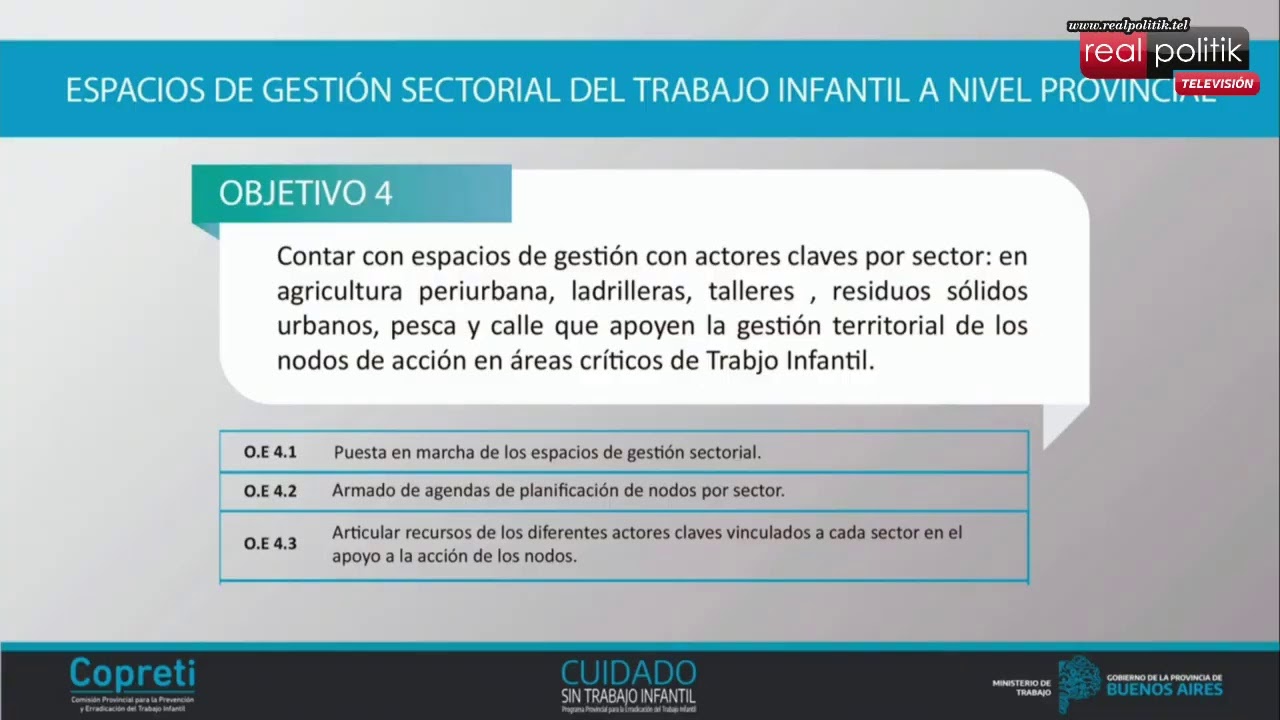Presentación de la Comisión para la erradicación del trabajo infantil