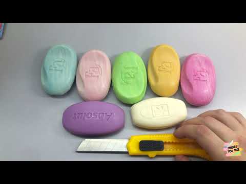 ASMR cutting multicolored dry soap (satisfying video) # 3