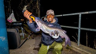 SOLO Night Fishing In Philly For HUGE Catfish !!