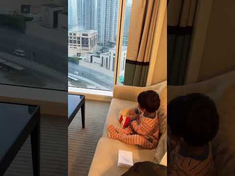 Dubais Burj Khalifa view from Taj room…. #bubai #burjkhalifa #tajhotels #vacation #babyboy