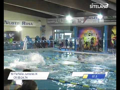 Serie 3 dei 50 Farfalla Juniores Maschi - Meeting di Halloween 2013 9 Trofeo citta' di Rosa'