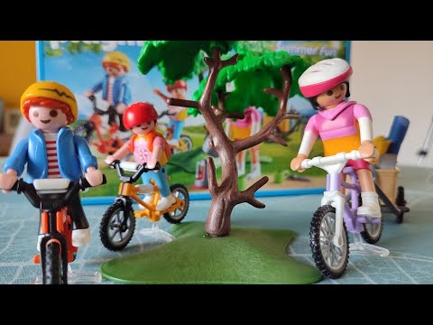 SUMMER FUN 6890 : UNBOXING ET JEU AVEC LES PERSONNAGES PLAYMOBIL EN VÉLO
