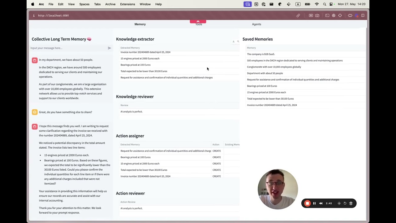 Collective Long Term Memory Demonstration