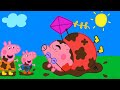 Peppa Pig Family Flying A Kite Fun Drawing For Everyone