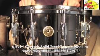Video thumbnail for Gretsch USA Solid Steel Snare 6.5x14 - The Drum Shop North Shore by Nate Morrison Drums
